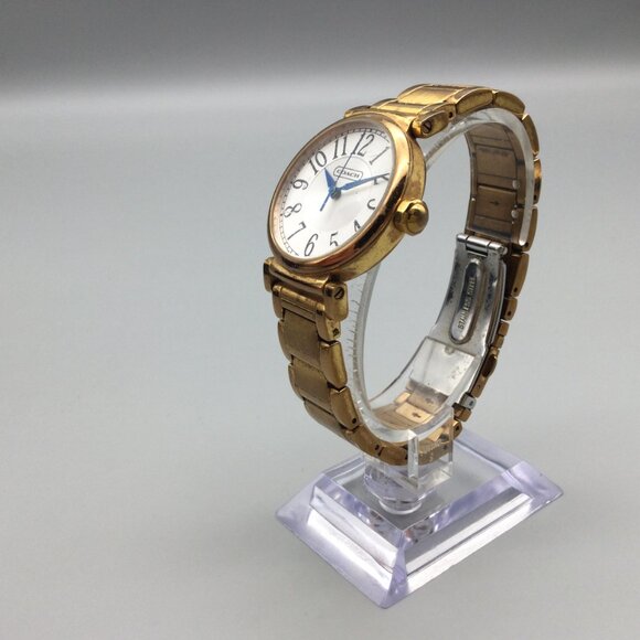 Coach Madison Watch Women 36mm Gold Tone New Battery 7" - Picture 4 of 13